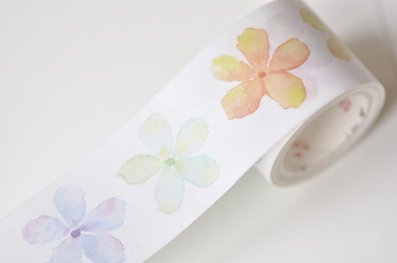 Lovely Flower Masking Tape Lined Scrapbooking Tape 30mm Wide x 5 Meters Long No.13330