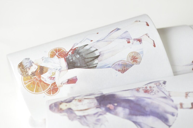 Lovely Girls Washi Tape Lined Masking Tape Wide Scrapbooking Tape 110mm x 3 Meters Roll No.13130