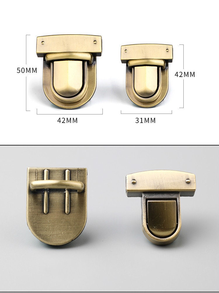 Bronze Purse Lock Purse Closure Leather Craft Accessory Two Size Available