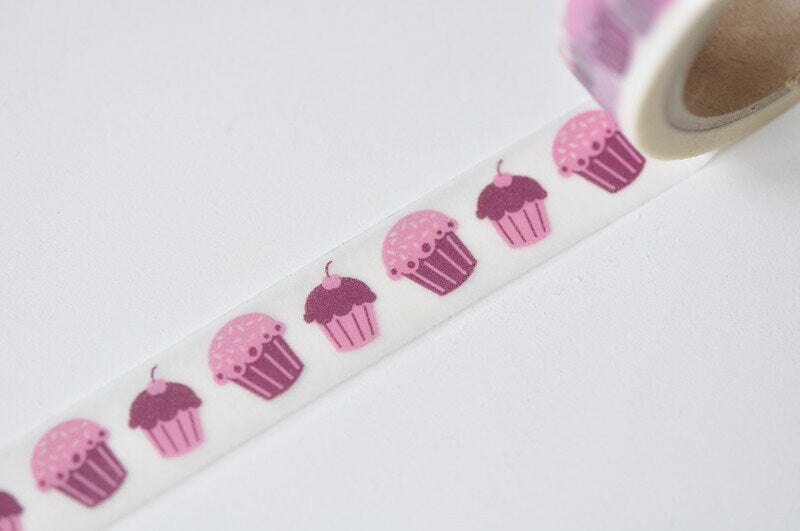 Muffin Cupcakes Bakery Washi Tape 15mm x 5 Meters Roll No.12424