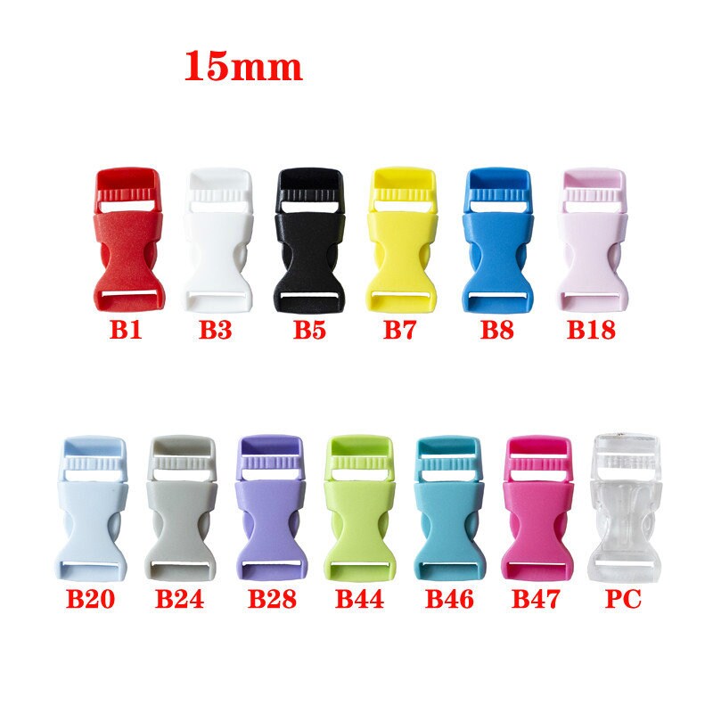Plastic Strap Adjuster Strap Buckles Various Color Inner Size 15mm (3/5") 5 Sets A Pack