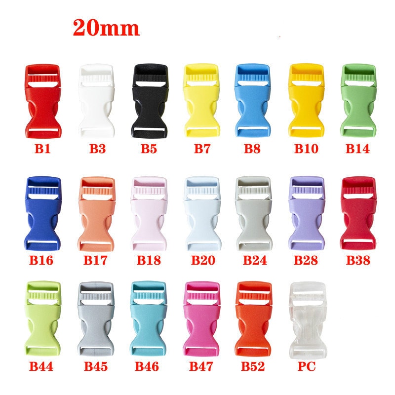 5 Sets A Pack -20mm Plastic Strap Adjuster Strap Buckles And Slider Set Various Color Pick Color