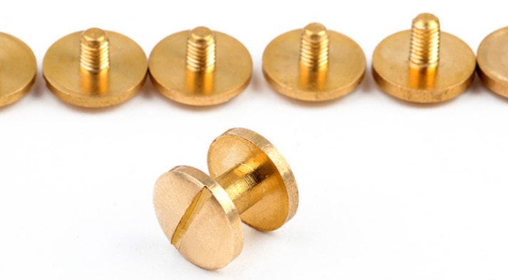 Brass Chicago Screws For Handbags/Screwed Studs/ Button Leatherworking Screws Belt Stud 1 Set (1 button+1 bottom screw) A Pack