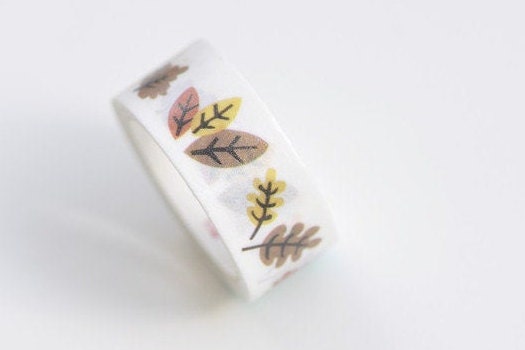 10 Rolls Leaf Washi Tape Autumn Color Lined Leaves Scrapbooking Tape 15mm Wide x 3 Meters Roll No.10645