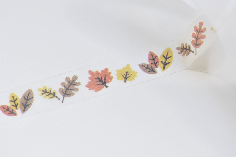Maple Leaf Washi Tape With Release Paper Journalling Tape 15mm Wide x 3 Meters Roll No.10645