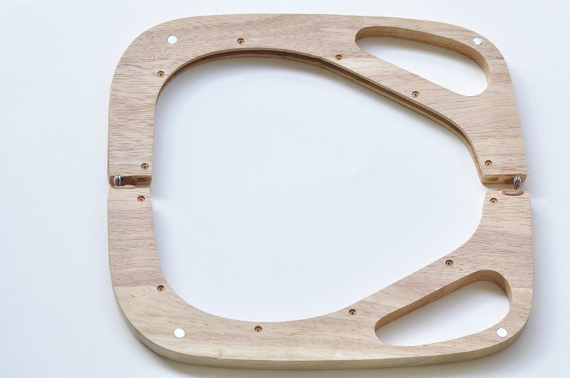 25cm ( 10") Retro Purse Frame / Large Wood Handle Purse Frame With Screws