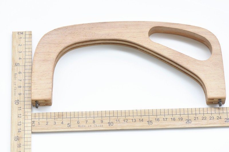 25cm ( 10") Retro Purse Frame / Large Wood Handle Purse Frame With Screws