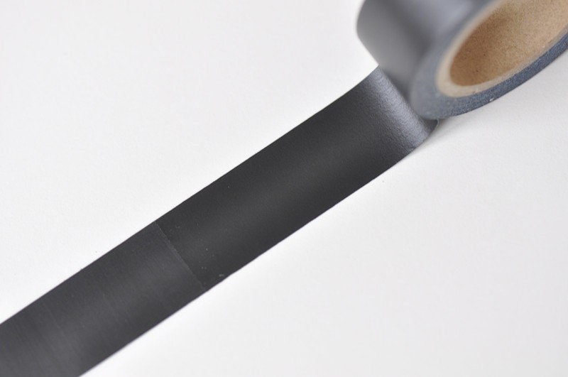 Black Washi Tape Journals Tape 15mm wide x 5 Meters No.12170