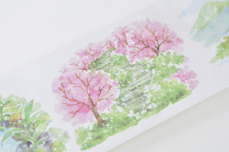 Vintage River Washi Tape Lined Wide Journal Tape 45mm wide x 3 Meters Roll No.10964