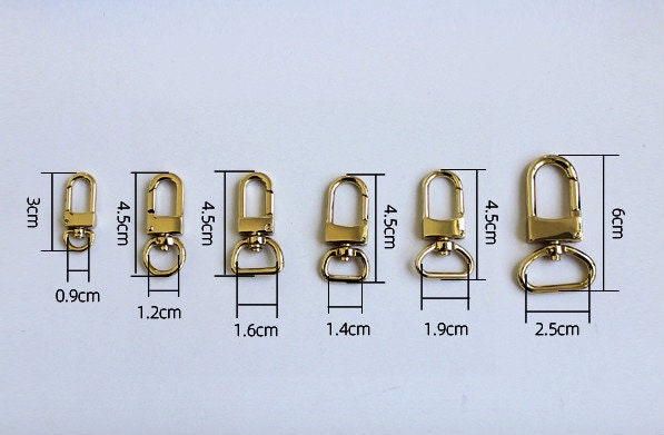 1 Piece Gold Trigger Snap Hooks / Purse Hook / Key Hook/Swivel Hook Pick Size