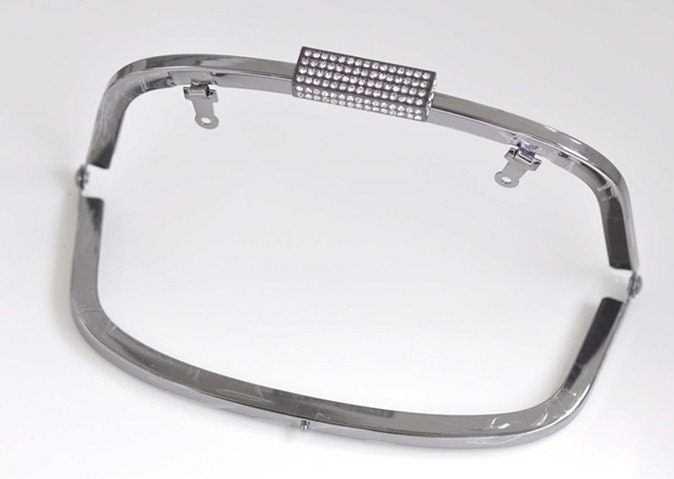 17cm x 7.5cm Gunmetal Purse Frame Clutch Bag Purse Frame