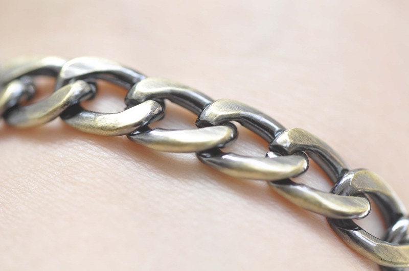 9mm Brushed Bronze Handbag Chain Retro Bags Flat Chain With Two Lobsters 80cm/100cm/120cm