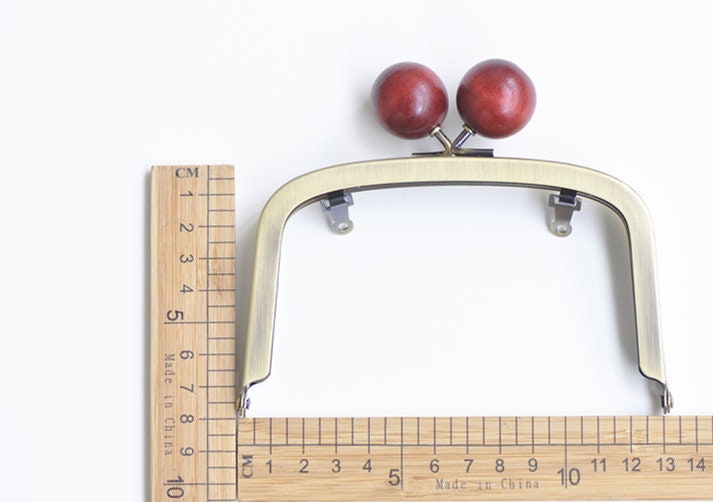 13cm( 5") Antique Bronze Metal Purse Frame With Wood Head Kisslock Glue-in Purse Frame Various Color