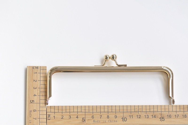 7" Clasp Frame Light Gold Metal Purse Frame /Handle Purse Frame 16.5 x 5cm