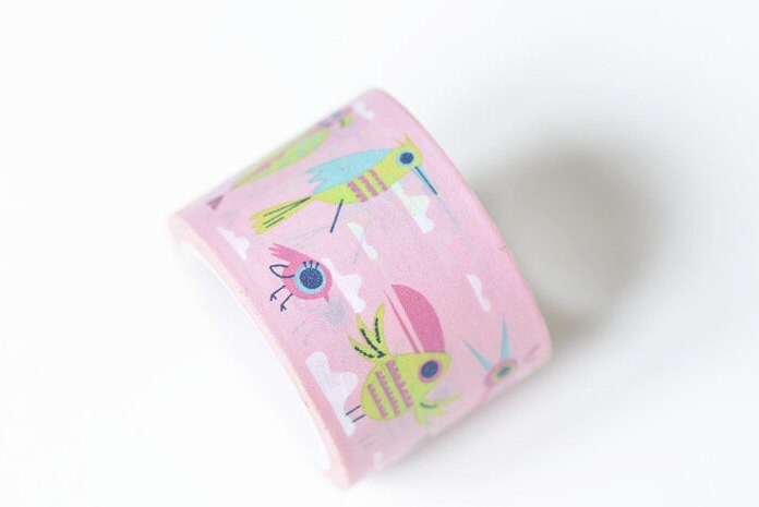 Retro Wide Washi Tape Bird Masking Tape 30mm Wide x 5M Long No.10449
