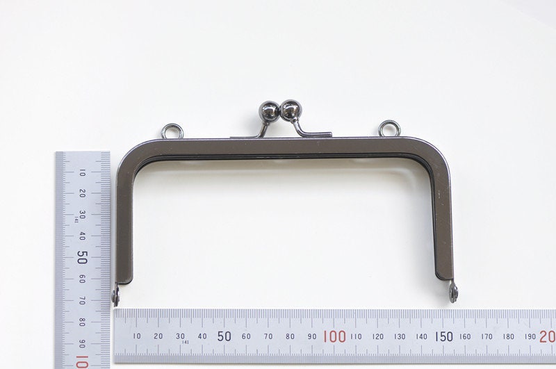 15.5cm x 6cm Gunmetal Purse Frame Clasp Purse Frame With Screws