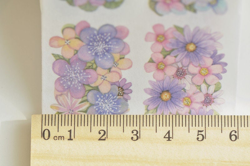 Lovely Flowers Washi Tape Wide Masking Tape 60mm x 3 Meters Roll No.13076