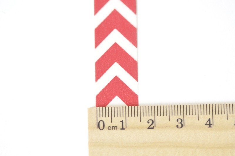 Red Chevron Wave Washi Tape 15mm Wide x 10 Meters Roll No.12513