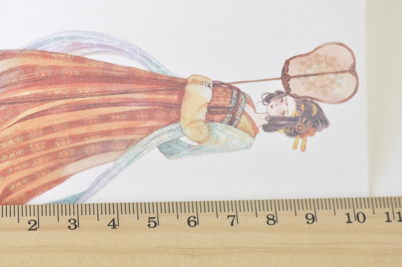 Vintage Ancient Asian Girls Washi Tape With Release Paper 105mm wide x 3 Meters Roll No.10490