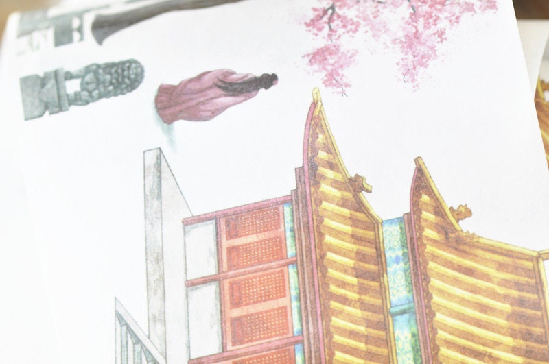 Asian Palace Washi Tape Wide Lined Masking Tape 115mm wide x 3M Roll No.10491