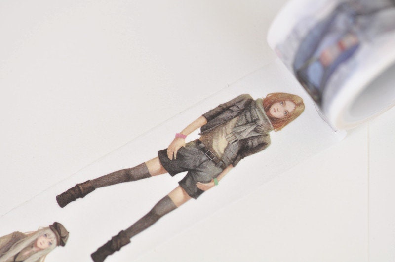 Girls Washi Tape Lines Scrapbooking Tape 25mm wide x 3 Meters No.10442