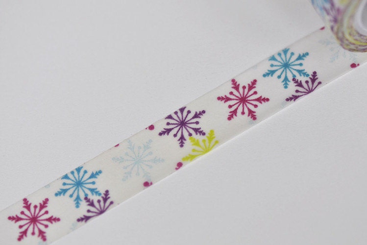 Snowflake Winter Masking Washi Tape 15mm Wide x 10M Roll No.10992