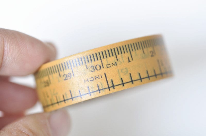 Retro Teacher Measuring Tape Ruler Washi Tape 15mm Wide x 3M Roll No.12521