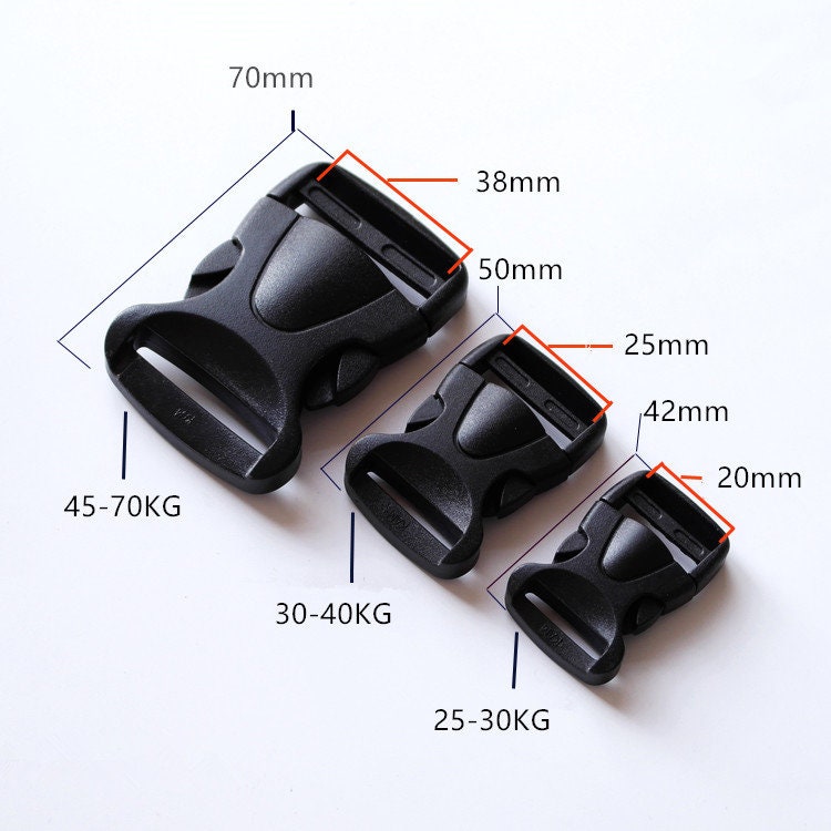 Plastic Strap Adjuster Strap Buckles Three Sizes 20mm/25mm/38mm 10pcs A Pack Pick Size