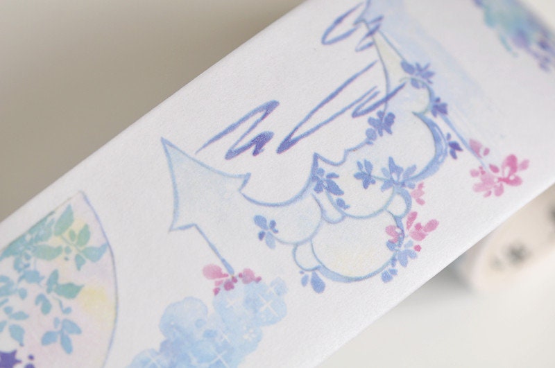 Blue Deco Tape Journaling Supplies Adhesive Washi Tape 45mm Wide x 3M Roll No.11014