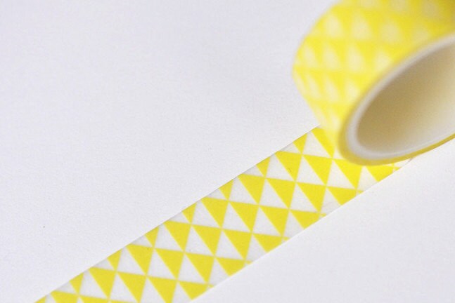 Yellow Triangle Pattern Washi Tape Wallpaper 15mm x 3M Roll No.10978