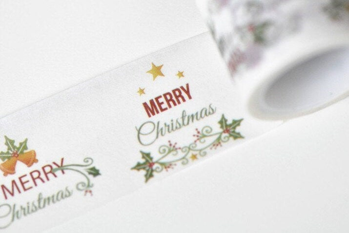 Merry Christmas Happy Holiday Planner Washi Tape 35mm x 5 Meters No.10980