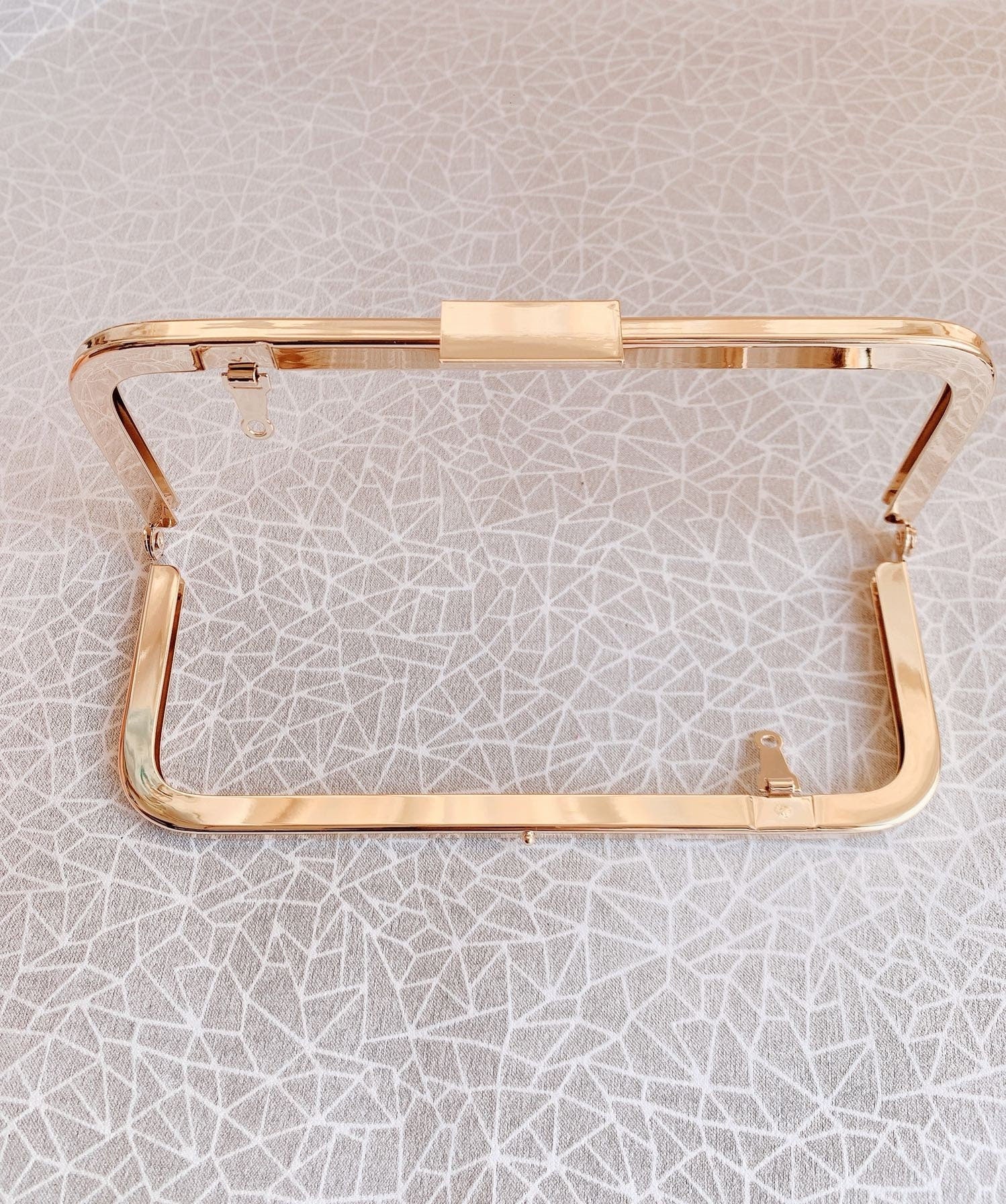 18 x 7.5cm ( 7" x 3" ) Light Gold Purse Frame Handle Purse Frame