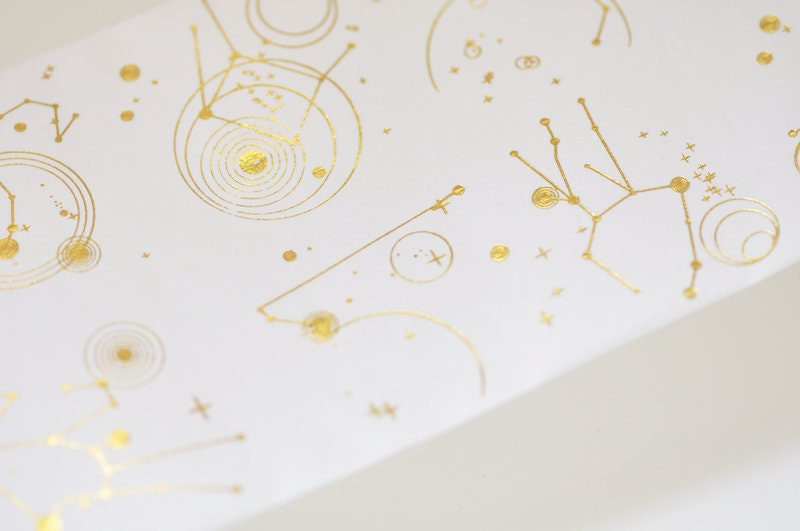 Foil Gold Washi Tape Wide Journal Supply 75mm wide x 3 Meters