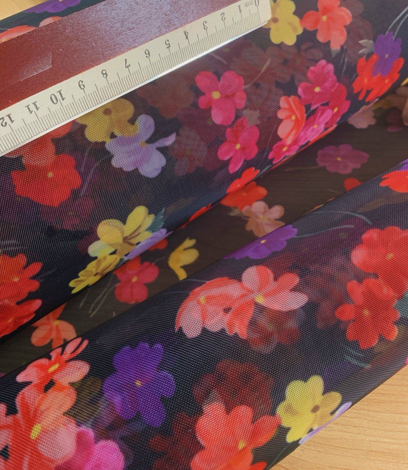 Retro Flower Imitate Watered Gauze Purse Sewing Material 50 x 70cm (19