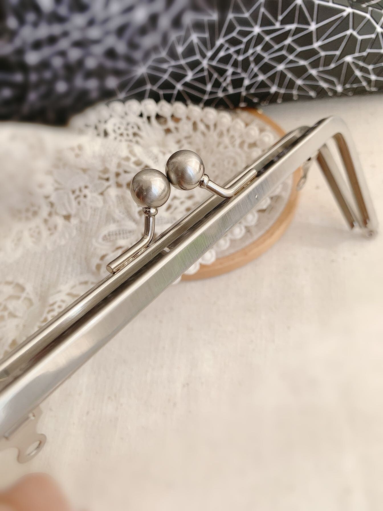 7" Brushed Silver Purse Frame Clutch Bag Purse Making Supplier 19cm x 6.5cm ( 7" x 2")