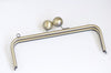 25cm (10") Retro Purse Frame With Big Kiss-Lock Silver/Bronze/Gunmetal Pick Color