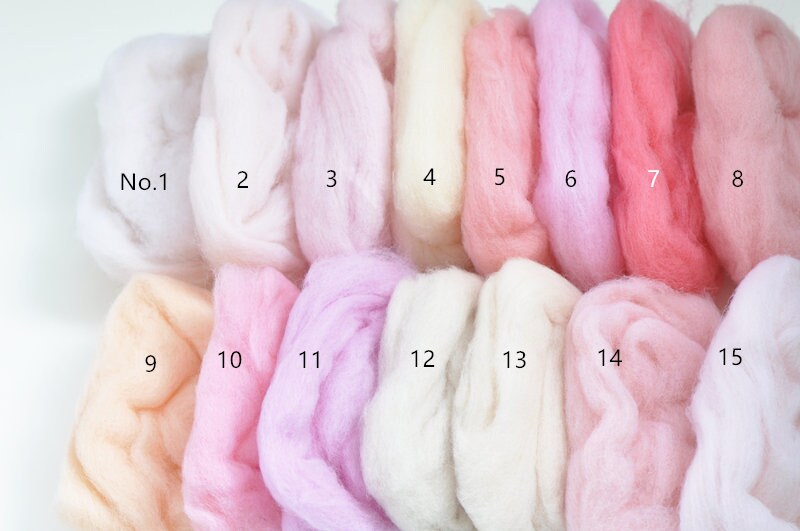 Colorful Needle Felting Wool Bundle Short Staple Spanish Wool Roving 1 oz A Pack