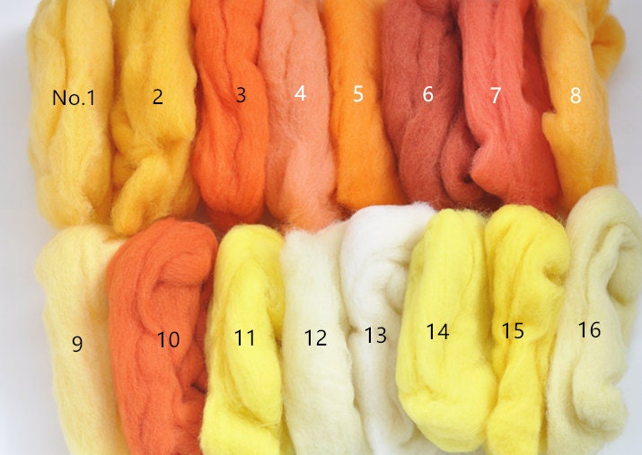 Colorful Needle Felting Wool Bundle Short Staple Spanish Wool Roving 1 oz A Pack