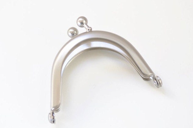 5.5cm Matte Silver Purse Frame Half-Round Mini Coin Purse Frame 5.5cm x 3.5cm