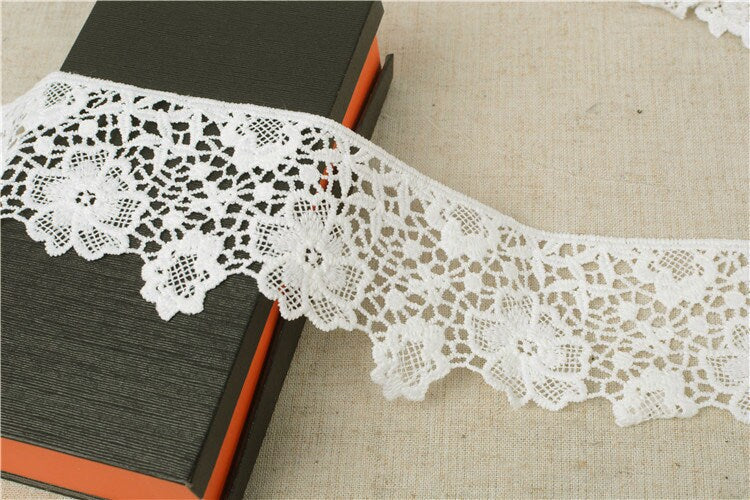 White Lace Ribbon Lace Deco Tape Sewing Material Width 8cm x 100cm (3" x 39")