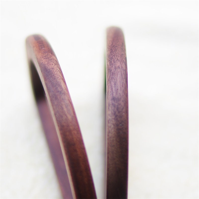 A Pair Wooden Handle Not Painted Handcraft Material for Handbag Making 12cmx8.5cm