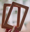 A Pair of Wood Handle Handcraft Material for Handbag Making 15x9.5cm/13x9cm