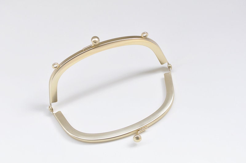 13.5cm (5") Matte Gold/Gunmetal Purse Frame Bag Hanger Glue-in Style With Lovely Kiss-Lock