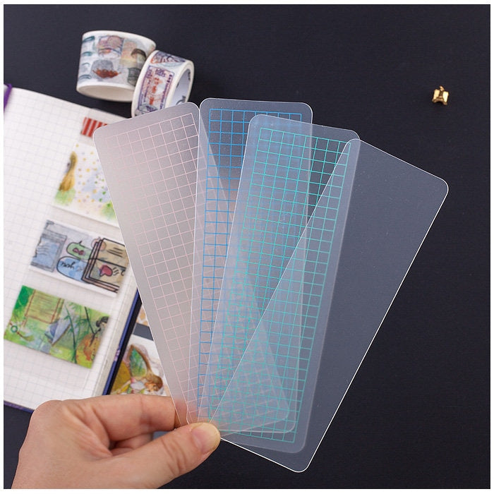 50pcs A Set Washi Tape Sample Boards, Portable, Dispenser or Storage Green/Blue/Pink/White Size 5x15cm