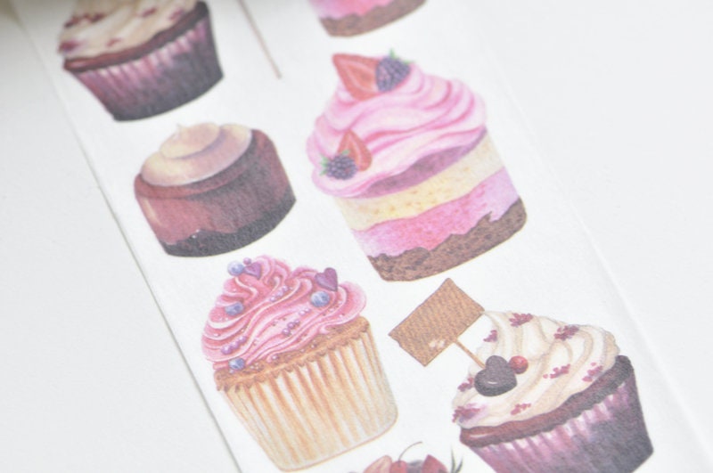 Muffin Cupcakes Bakery Washi Tape 55mm x 3 Meters No.11107