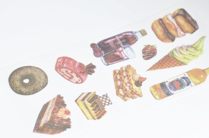 Food Stickers Scrapbooking Stationery Tool Set of 3 Pages ----10cm x 20cm