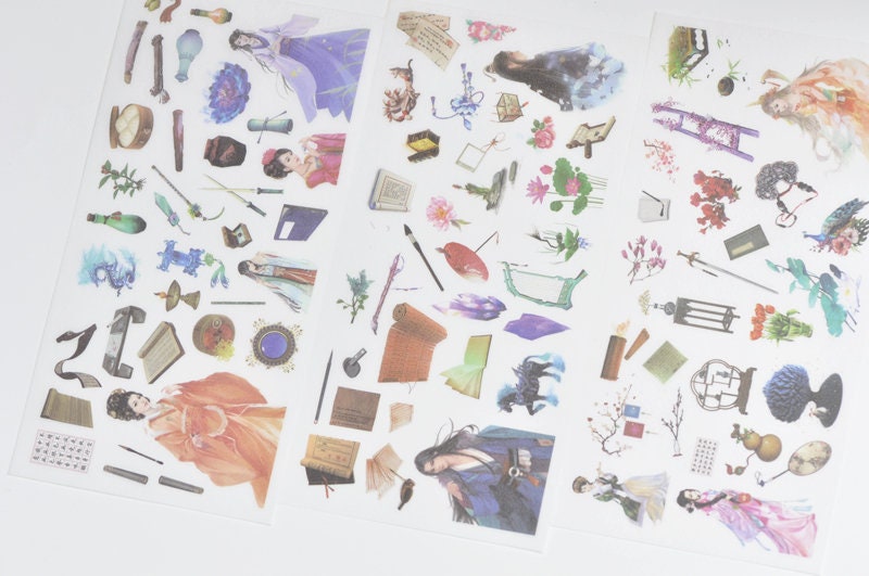 Ancient Theme Scrapbooking Stationery Tool Set of 3 Pages ----10cm x 20cm