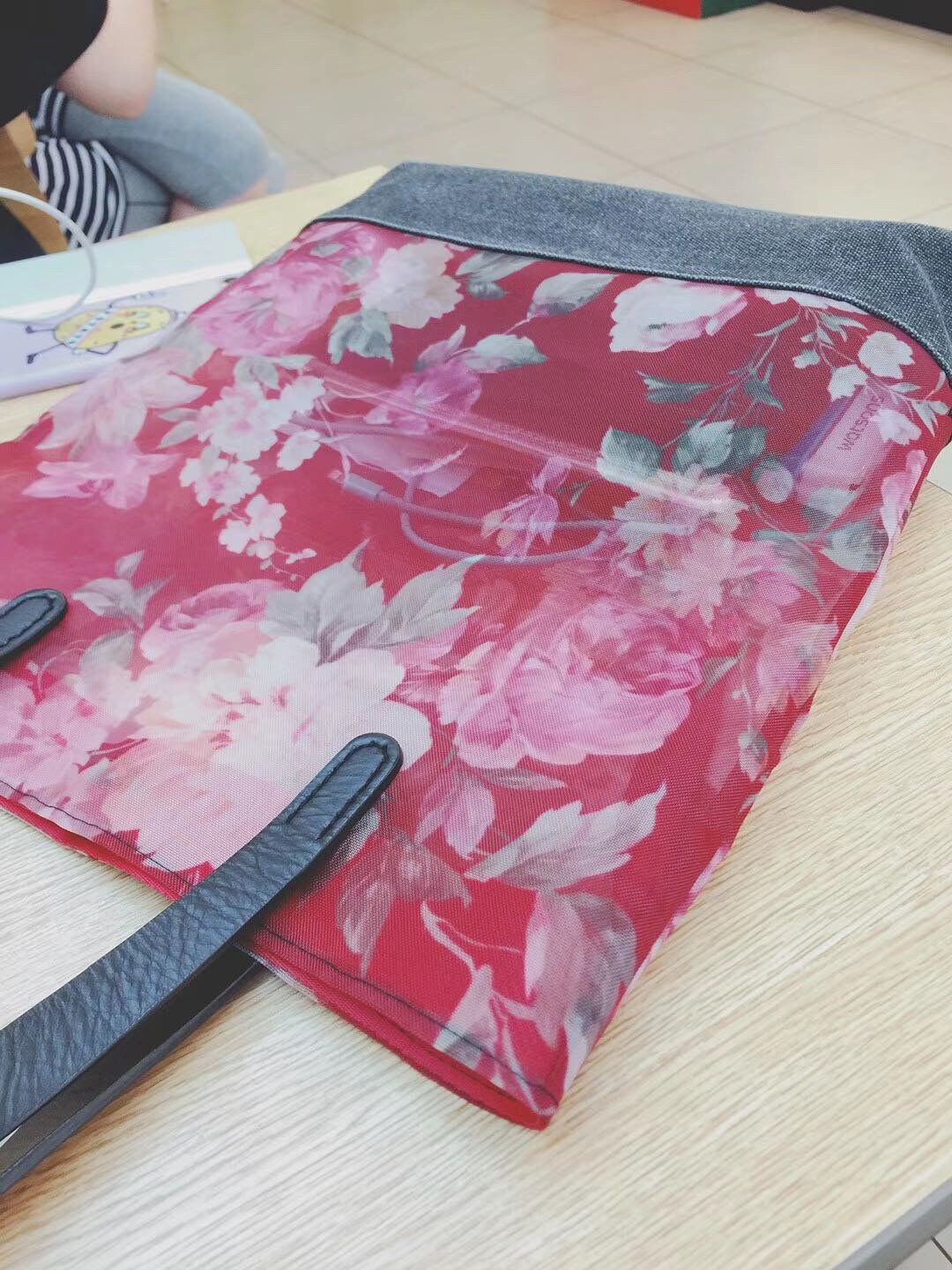 Retro Flower Imitate Watered Gauze Purse Sewing Material 50 x 70cm (19"x27")