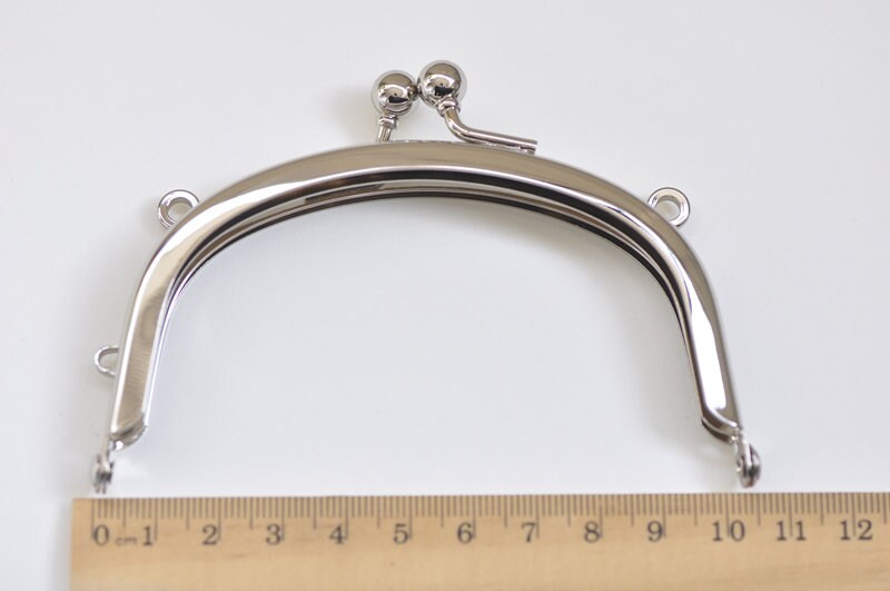 10.5cm Silver Purse Frame Bag Hanger Glue-In Style