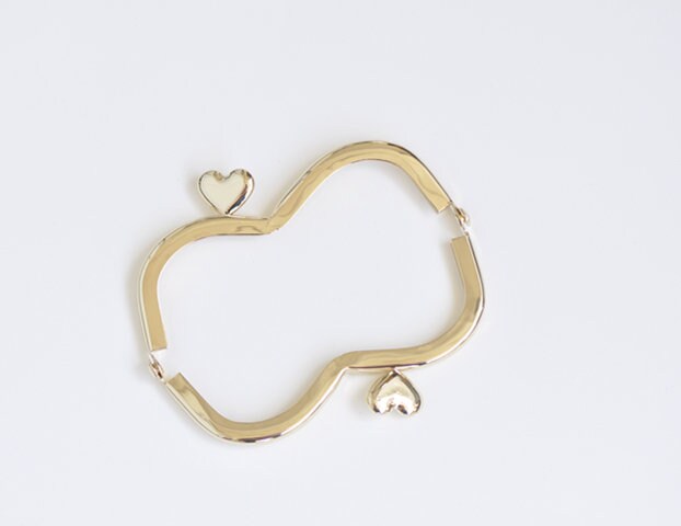 9.5cm ( 3") Mini Gold Lovely Heart Purse Frame 9.5x6cm